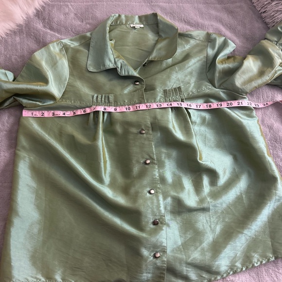 Agora Shimmering Olive Blouse - Picture 6 of 10